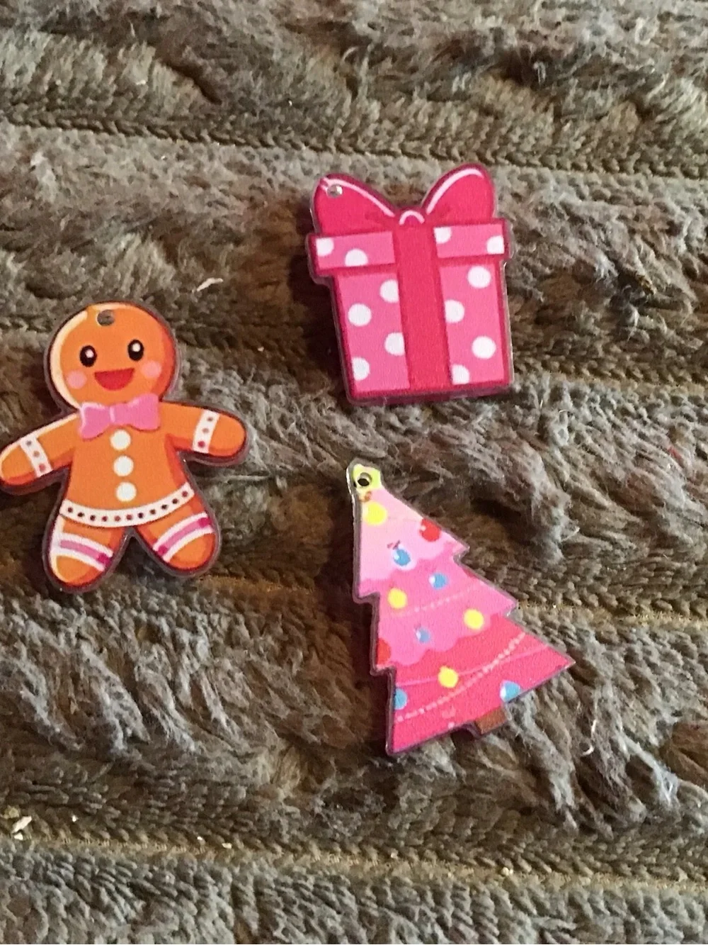 Festive Pink Christmas mini magnet Set - Holiday Icons